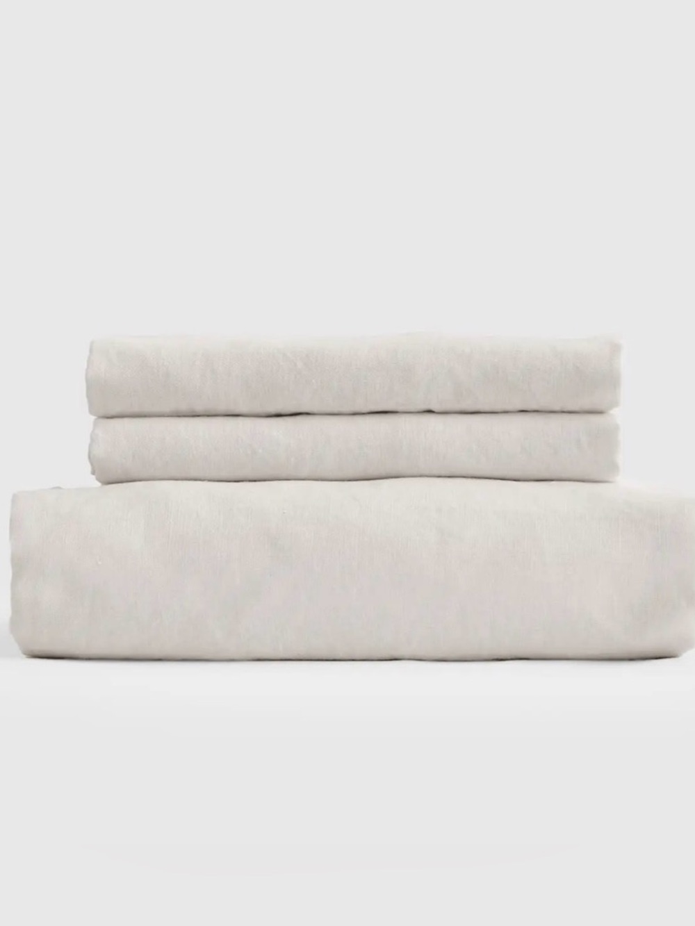 Quince European Linen Full Size Fitted Sheet Set in Sand